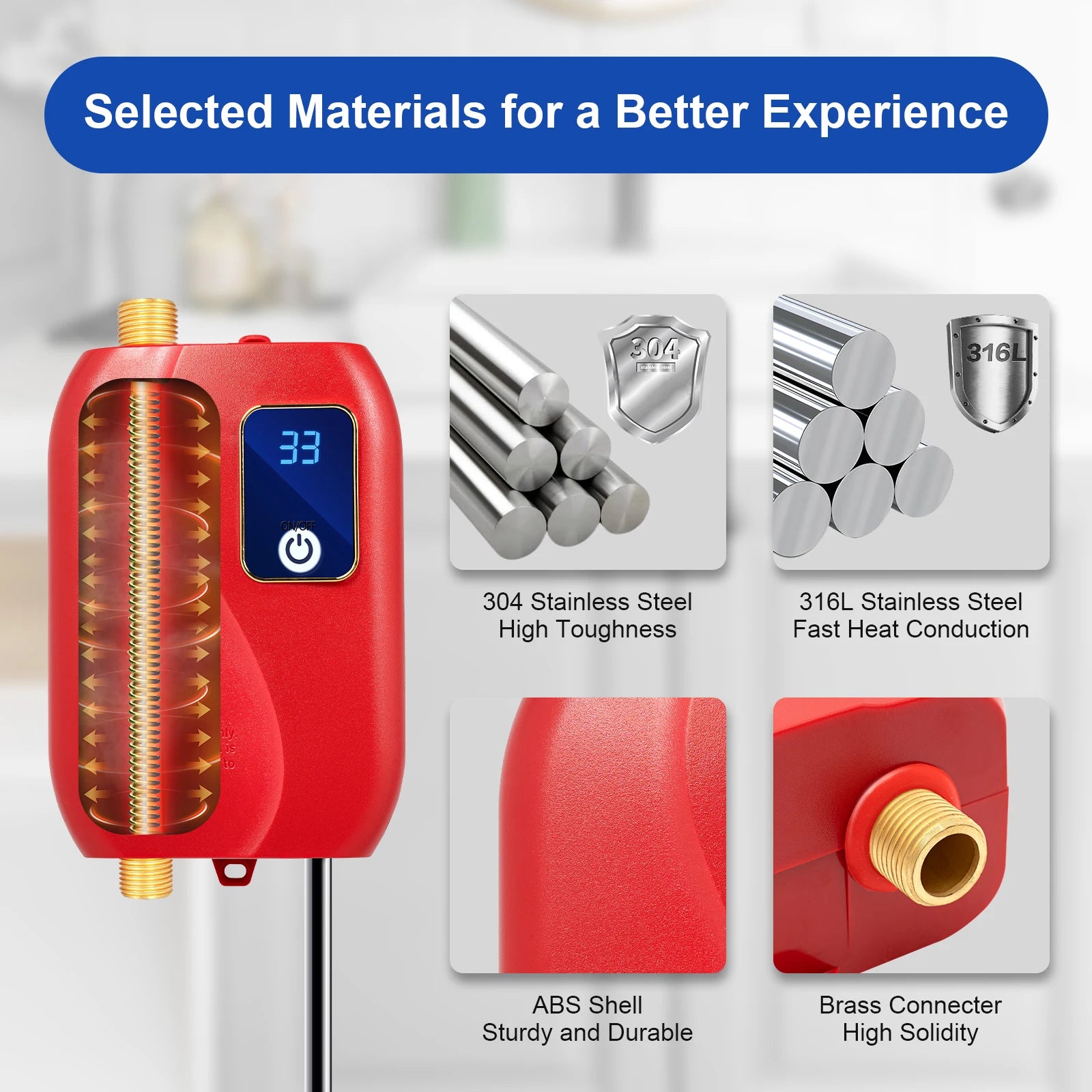 3000W Mini Water Heater Fast Thermal 110V