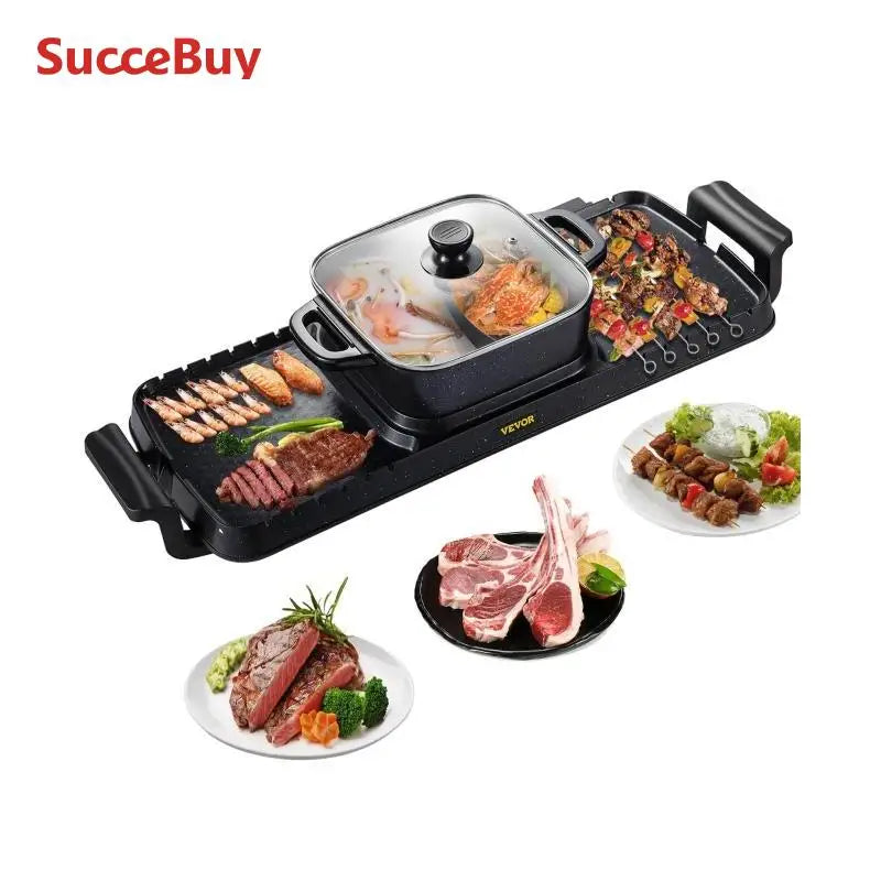 2in1 Electric BBQ Pan Grill Hot Pot