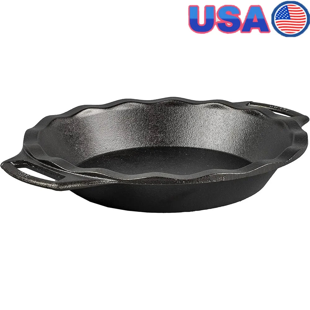 9 Inch Cast Iron Pie Pan Seasoned Bakeware