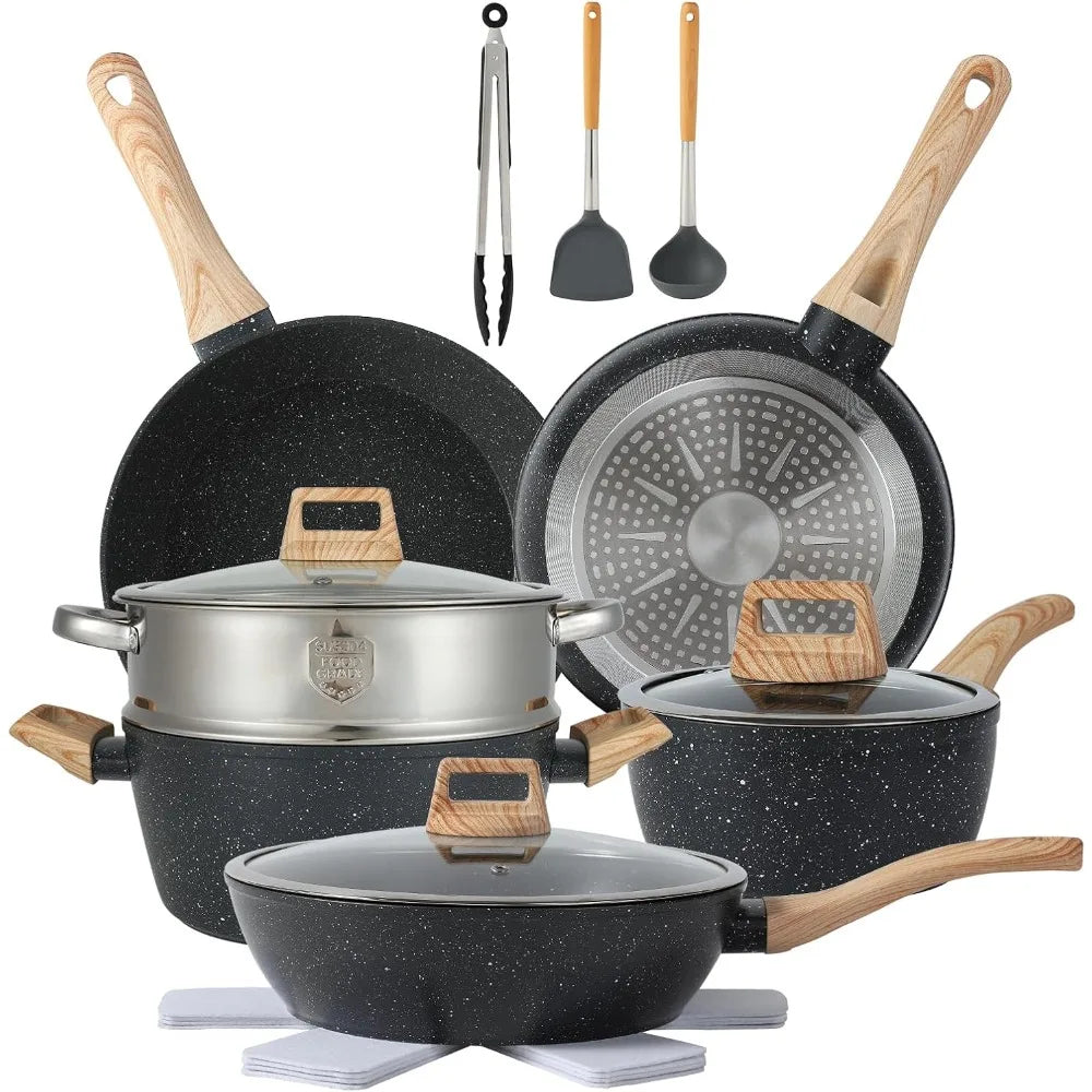 16 PCS Pots and Pans Set Non Stick Cookware Set