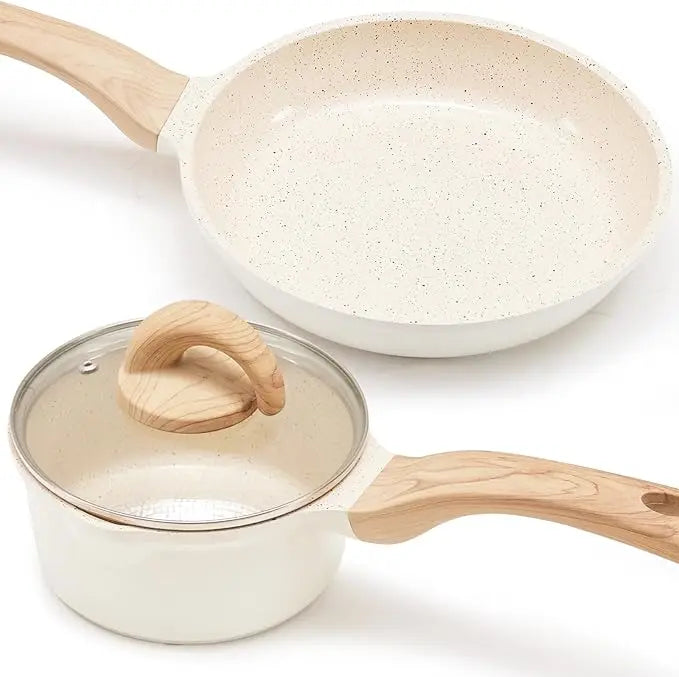 Non Stick, Ceramic Cookware Set with Granite Pattern