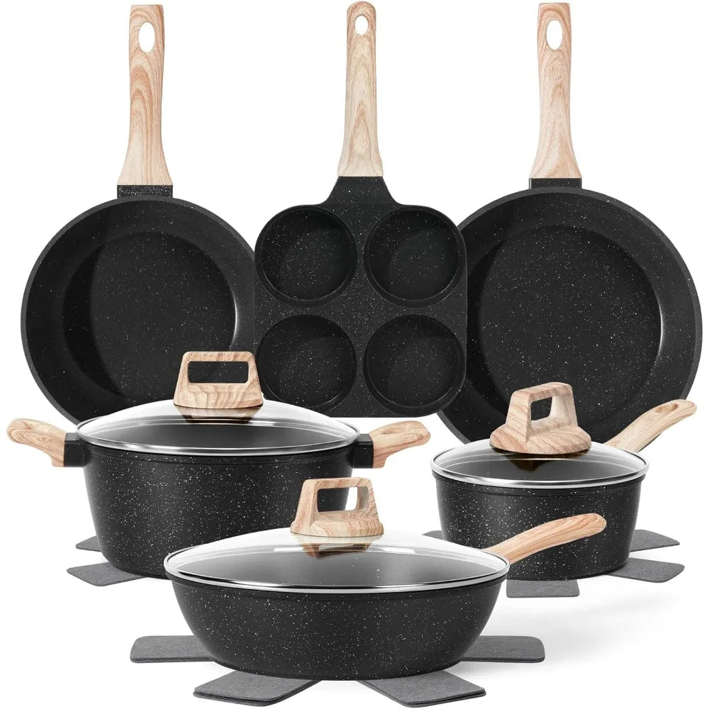 Nonstick Black Granite Induction Cookware