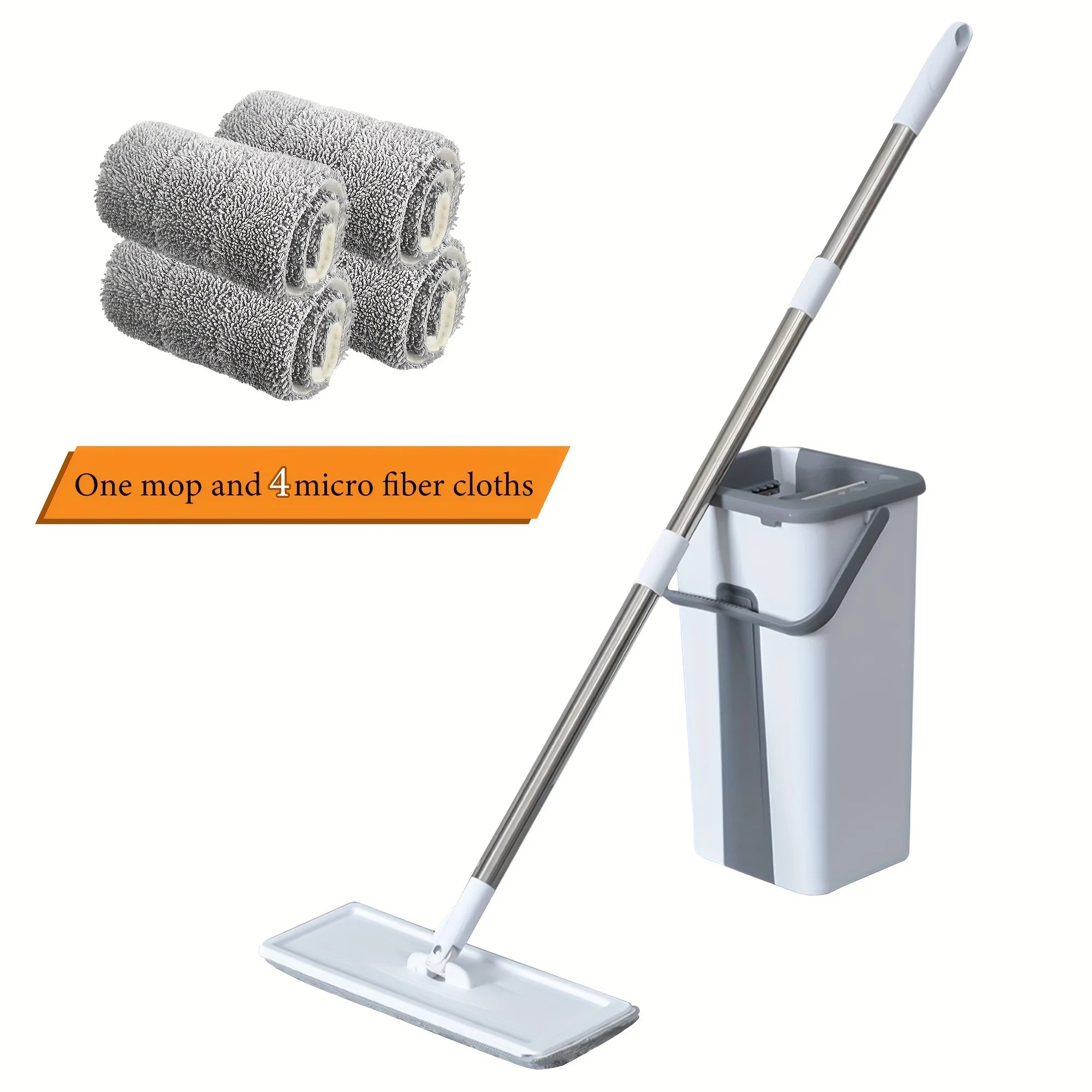 2/4pcs Magic Mop and Bucket Set – Spin 360 Flat Mop, Wet Dry Cleaning Tool for Home, Kitchen, Bathroom Floors