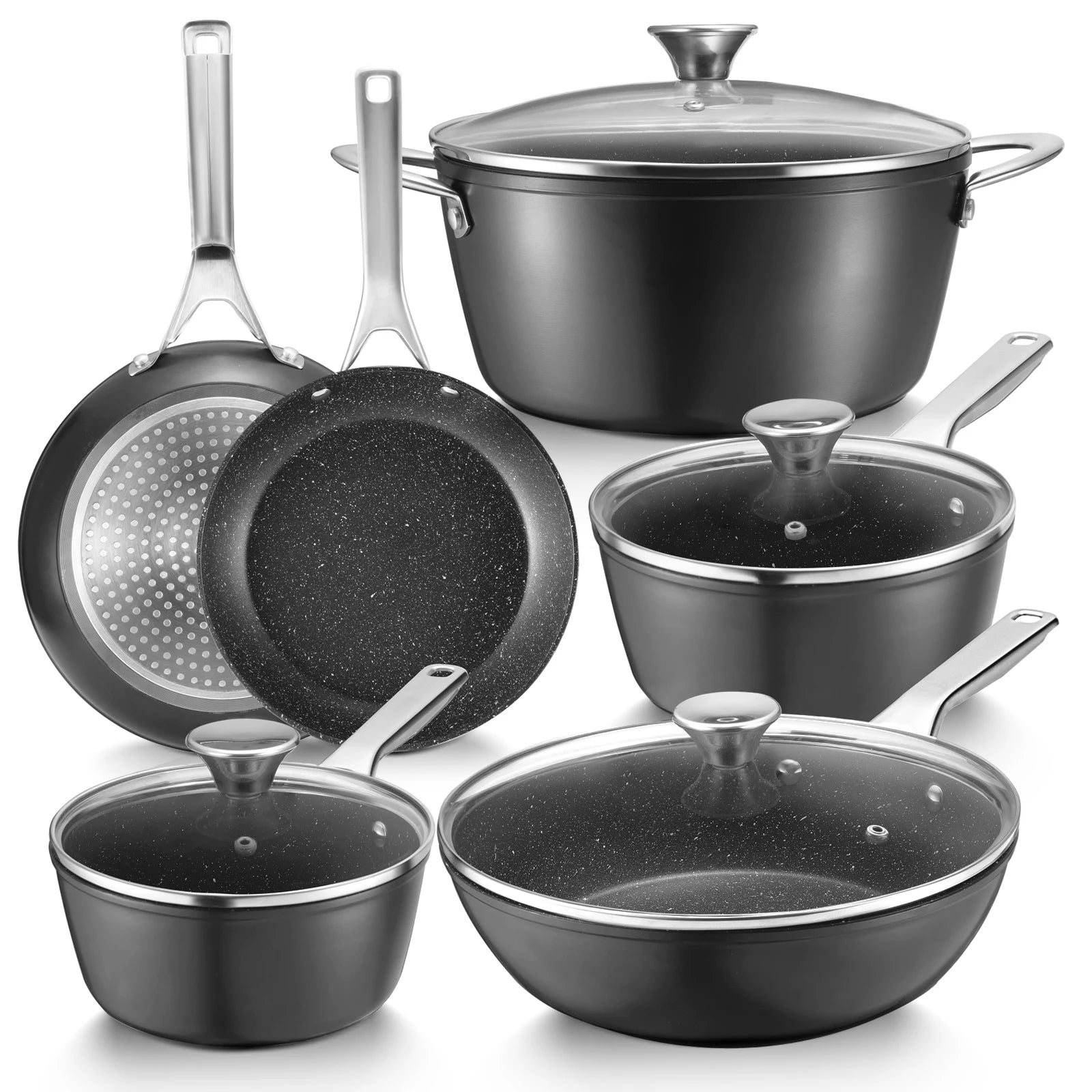 10-Piece Induction Cookware Nonstick Pots and Pans Set