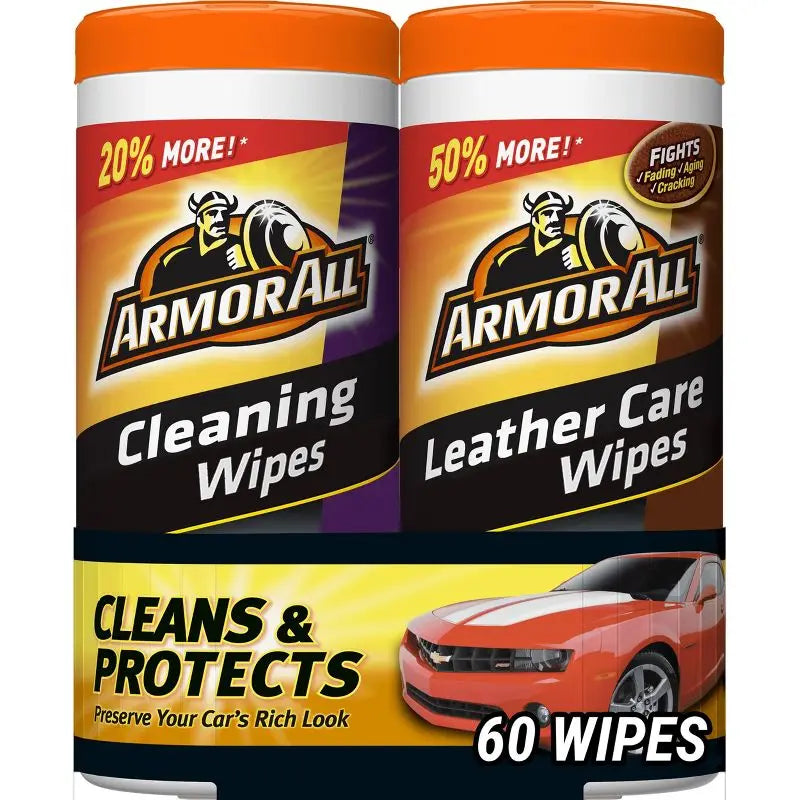 2pk 30ct Cleaning/Leather Wipes Automotive Interior Cleaner