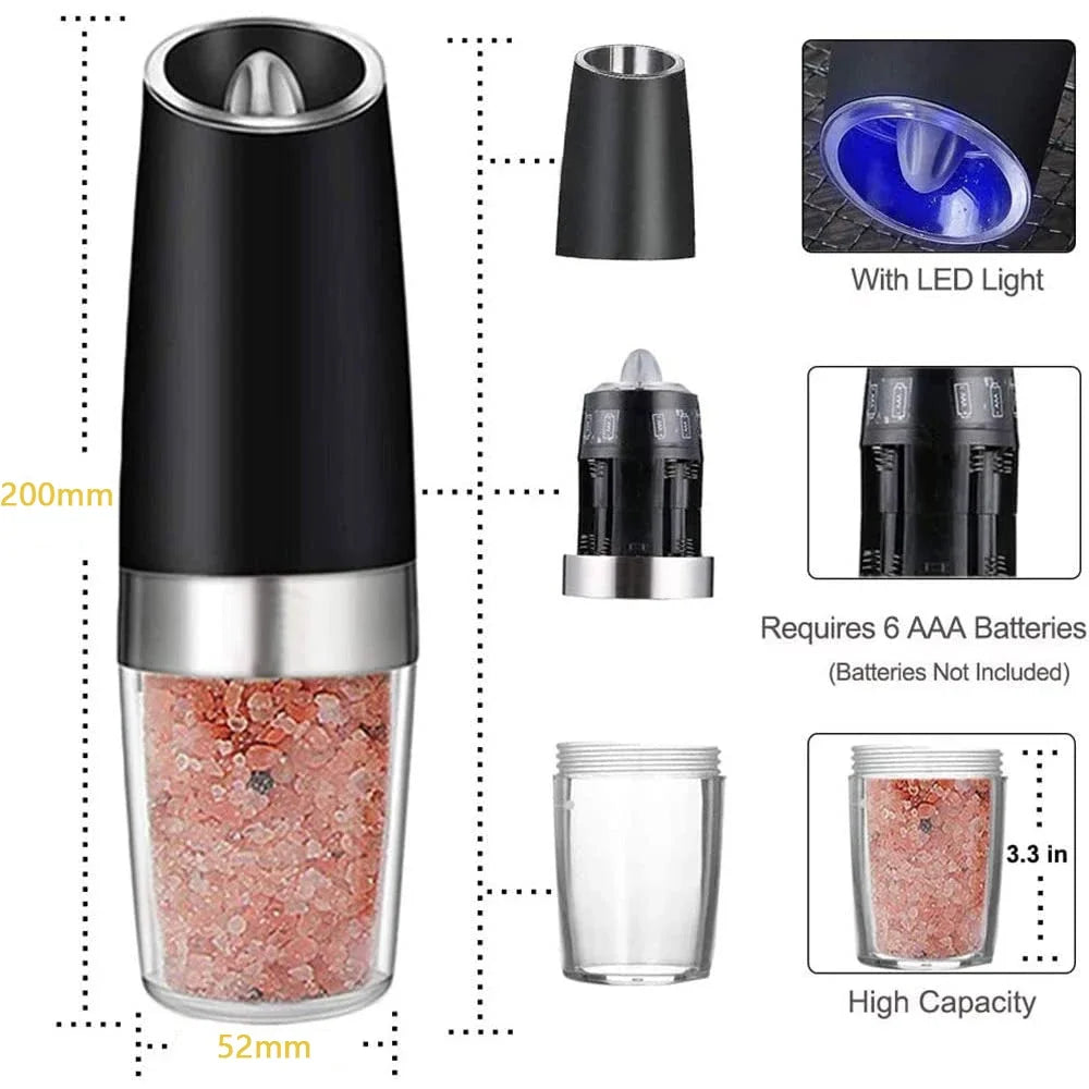 Electric Salt Pepper Grinder with LED Light