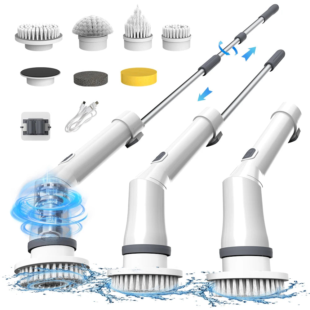 Electric Cleaning Brush 9 in 1 Multifunctional Wireless Rotatable Cleaning Brush Bathroom Kitchen Windows Toilet