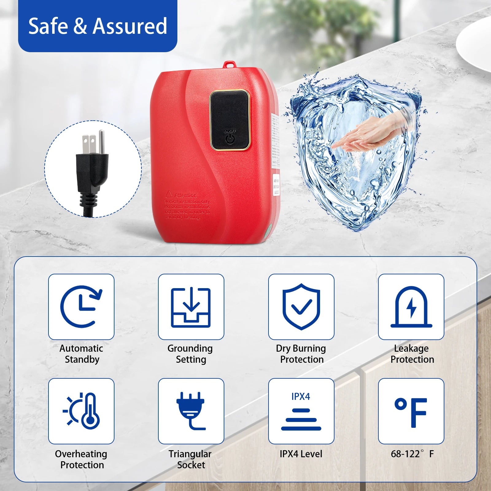 3000W Mini Water Heater Fast Thermal 110V