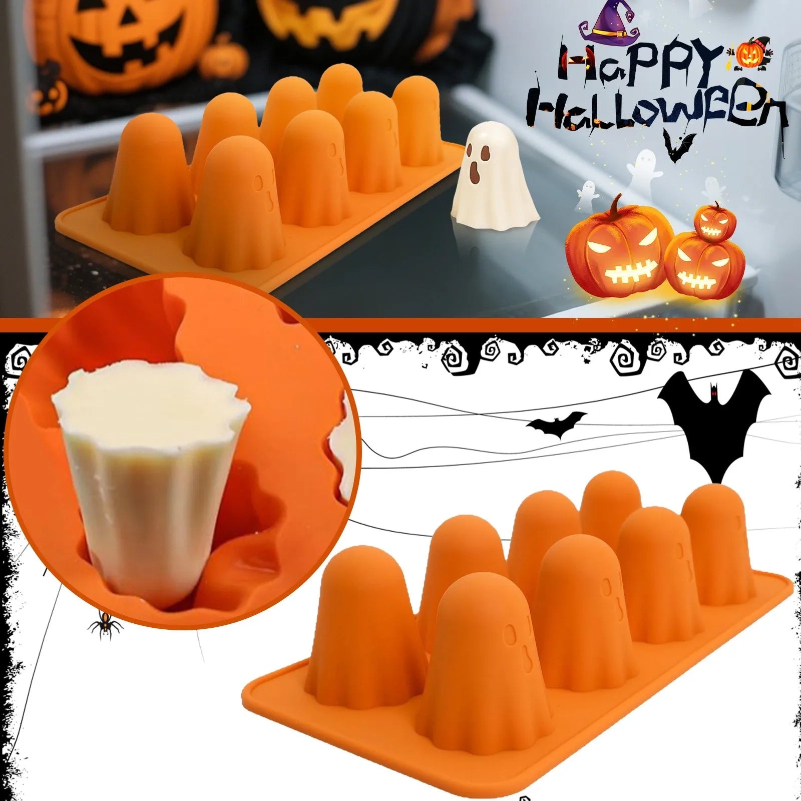 Halloween-Themed Silicone Mold Kit - Ice Trays or Spooky Party Treats